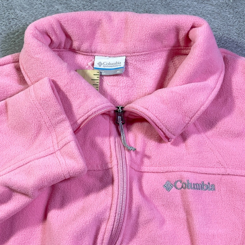 Columbia Sportswear Pink Fleece Full Zip Jacket Women's XL Lightweight
